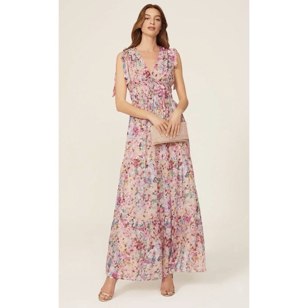 Shoshanna Zahra Neon Floral Gown In Size 16